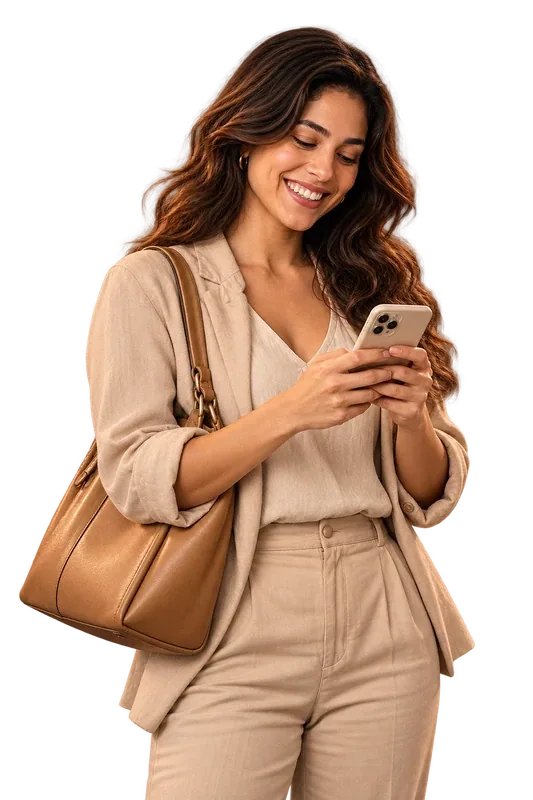 Cliente Membero usando o celular